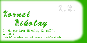 kornel mikolay business card